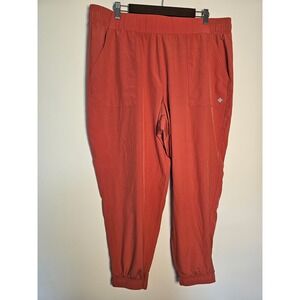 [Athleisure] Rise by LuLaRoe Jogger Pants Women 1X Rust Orange Elastic Waist 24"
